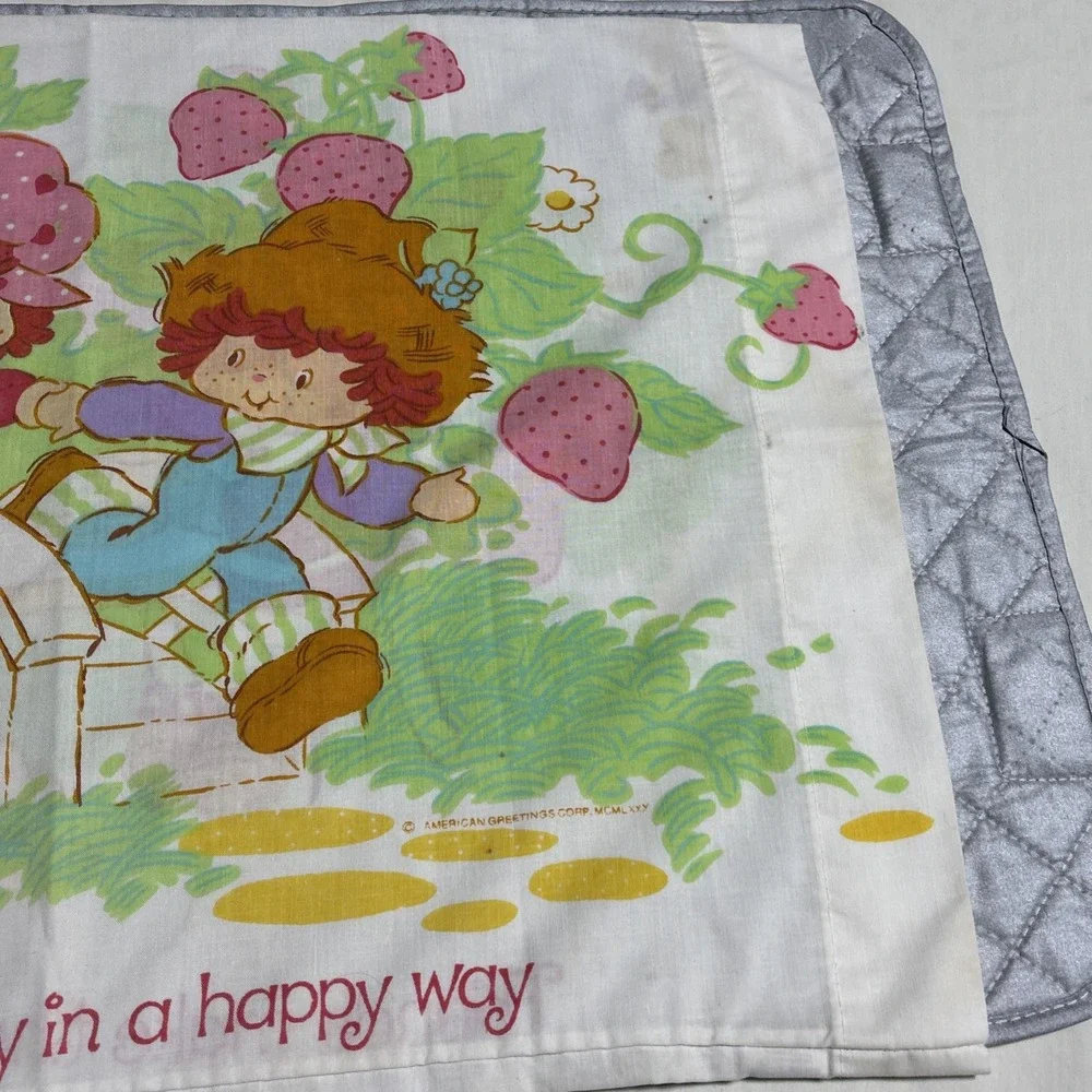 Strawberry Shortcake Pillowcase 1980 American Greetings Vintage Blueberry Muffin